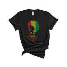 Load image into Gallery viewer, Afro Lady Junteenth Bling T-Shirt
