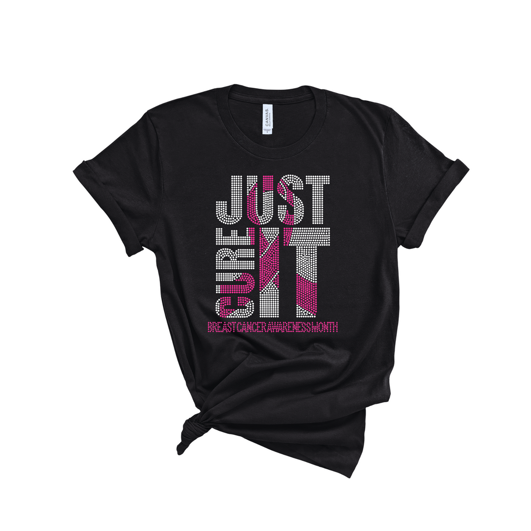 Cure It Breast Cancer Bling T-Shirt