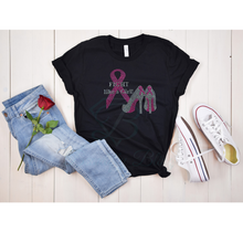 Load image into Gallery viewer, Breast Cancer Awareness Fight Like A Girl Bling T-Shirt
