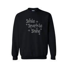 Load image into Gallery viewer, Smile Sparkle Shine Bling Sweatshirt
