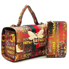 Load image into Gallery viewer, Graffiti Queen Bee 2 in 1 Boxy Satchel
